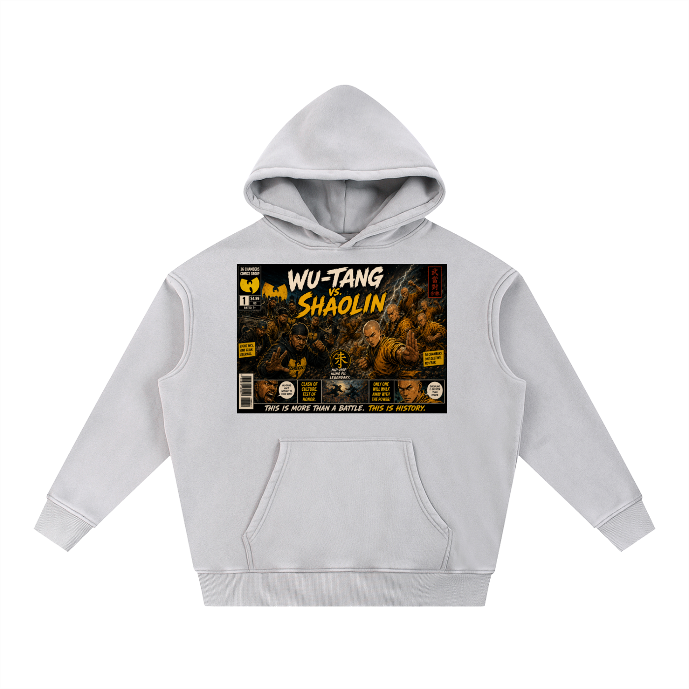 PYN™x BKRP™ "Wu-Tang vs. Shaolin" Snow Wash Fleece Oversize Hoodie