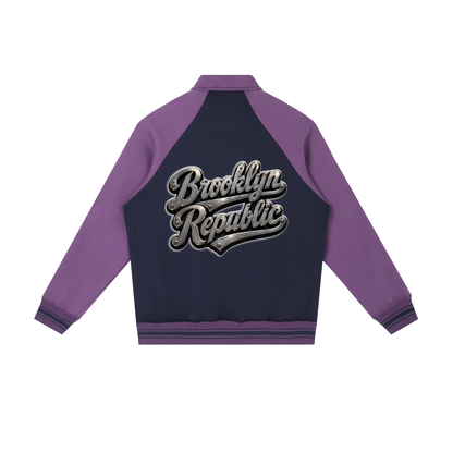 "All-Star" Contrast Raglan Sleeve Baseball Jacket