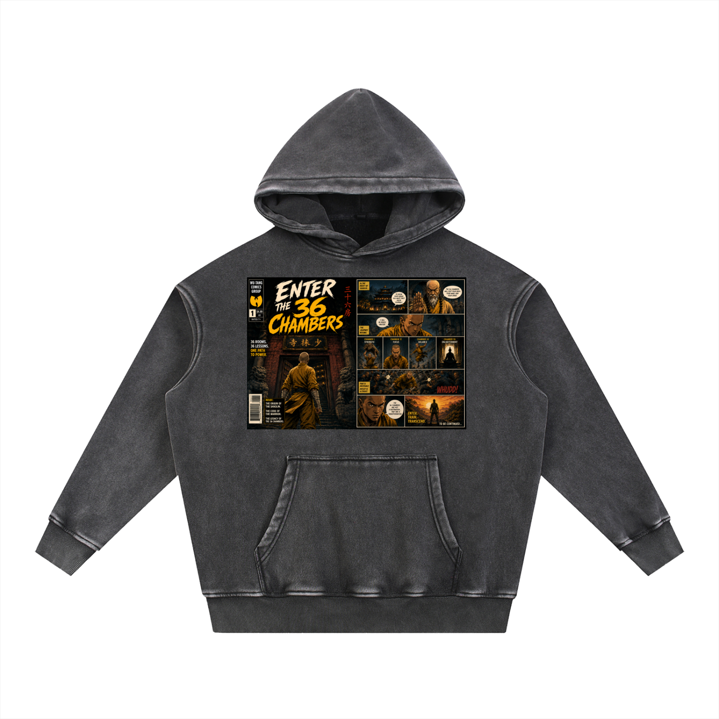 PYN™ x BKRP™ "Enter the 36 Chambers" Snow Wash Fleece Oversize Hoodie