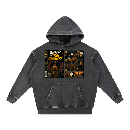 PYN™ x BKRP™ "Enter the 36 Chambers" Snow Wash Fleece Oversize Hoodie