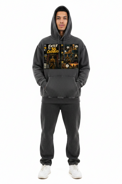 PYN™ x BKRP™ "Enter the 36 Chambers" Snow Wash Fleece Oversize Hoodie