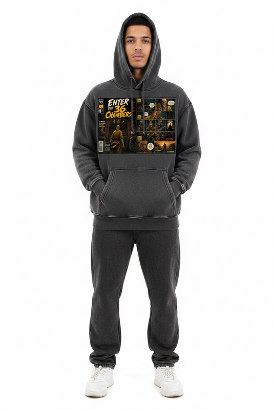 PYN™ x BKRP™ "Enter the 36 Chambers" Snow Wash Fleece Oversize Hoodie