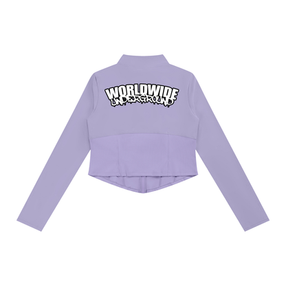 "Worldwide Underground" Slim Fit Full-Zip Yoga Jacket