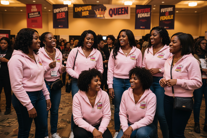 "Black Girl Magic" Cropped Half-Zip Hoodie