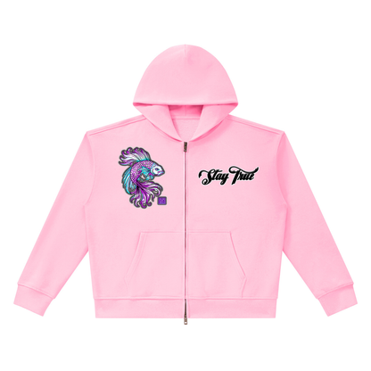 Brooklyn Zoo™ "Don't Be Koi"  Heavyweight Full Zip Boxy Hoodie