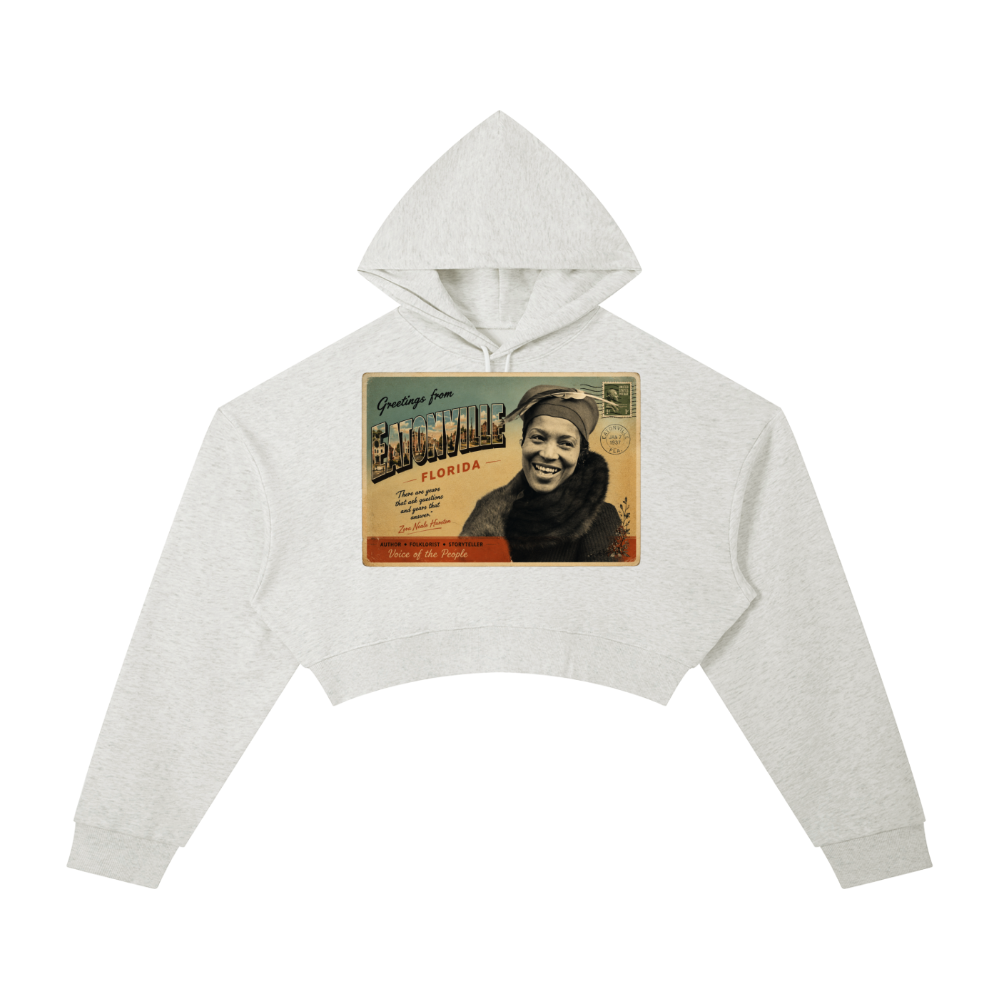 "Zora Neale Hurston" Cropped Hoodie