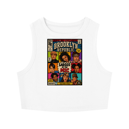 "Ladies First Comic Vol.1" Women's Tight Crewneck Crop Tank Top