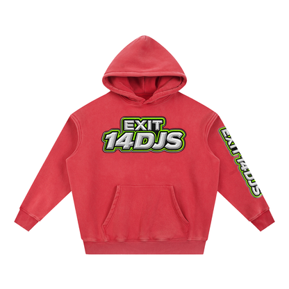 KDA™ "Exit 14" Snow Wash Fleece Oversize Hoodie
