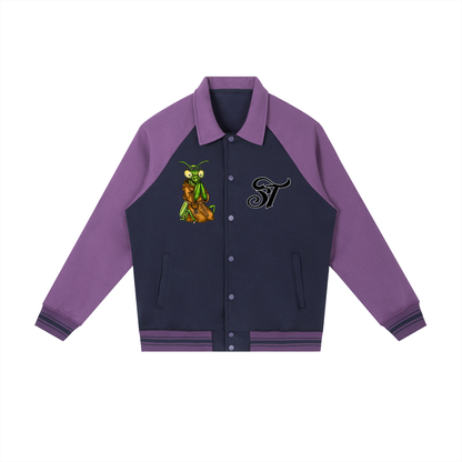 Brooklyn Zoo™ "Father Mantis" Contrast Raglan Sleeve Baseball Jacket