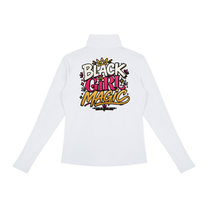 "Black Girl Magic" Women's Quarter-Zip Yoga Pullover