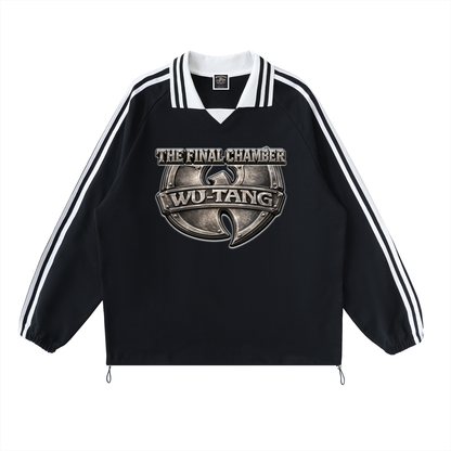 PYN™ "The Final Chamber" Contrast Striped Lapel Collar Sweatshirt