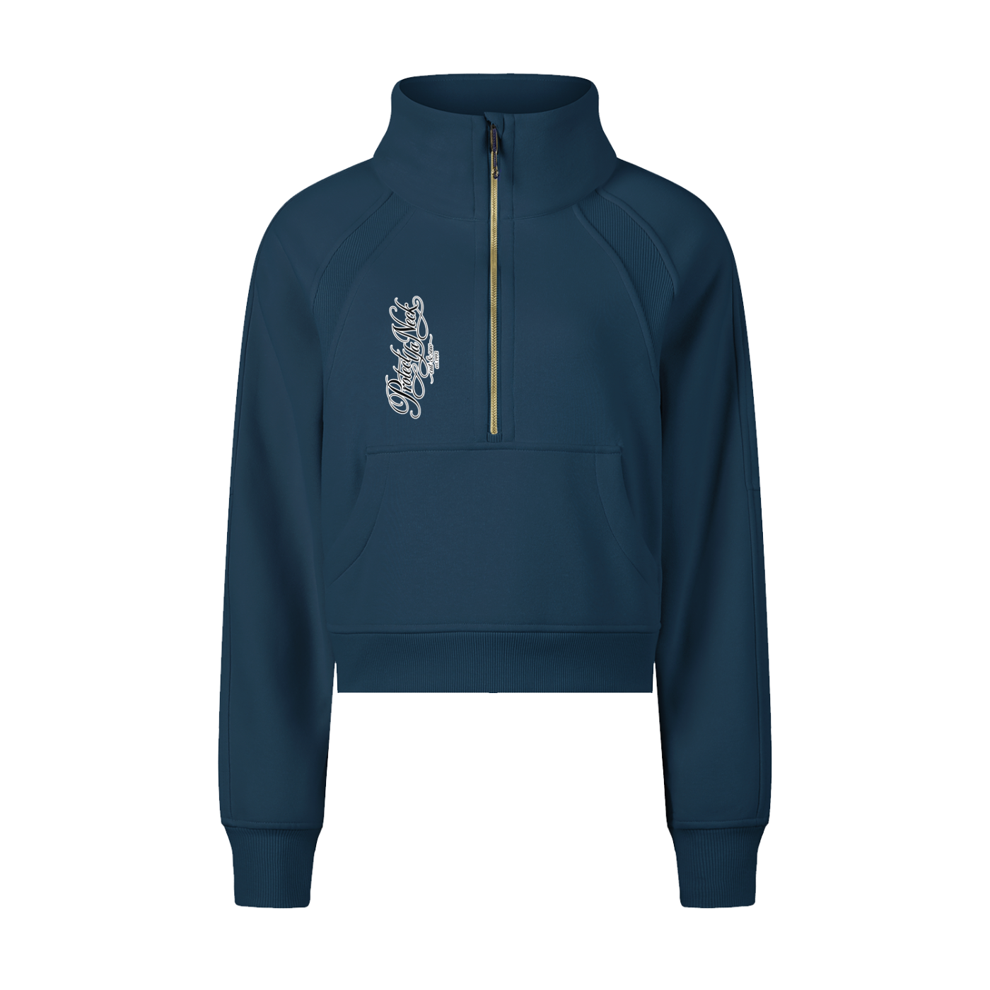PYN™ x BKRP™ "Cut & Sew" Cropped Half-Zip Sweatshirt