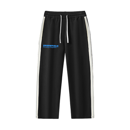 "Brooklyn Republic Essentials" Contrast Side-Stripe Straight-Leg  Pants