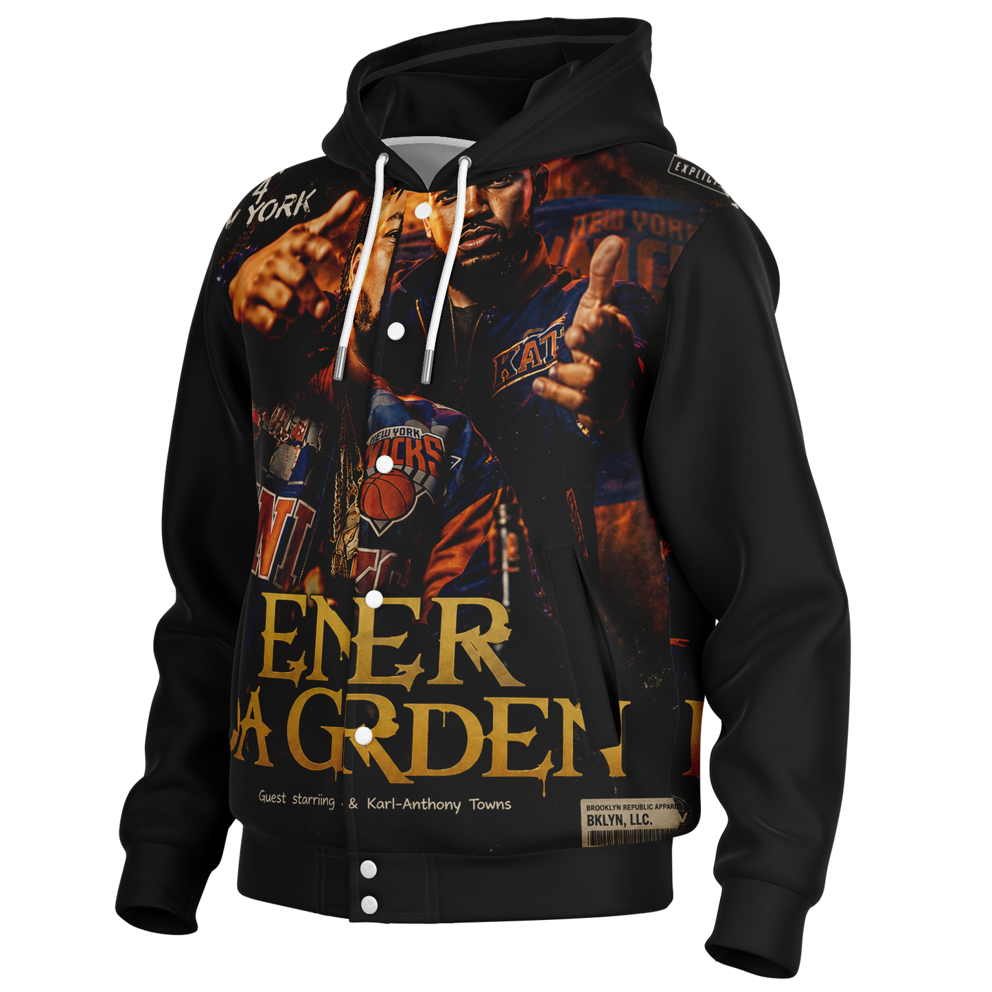 "Only Built 4 New York" Hooded Baseball Jacket
