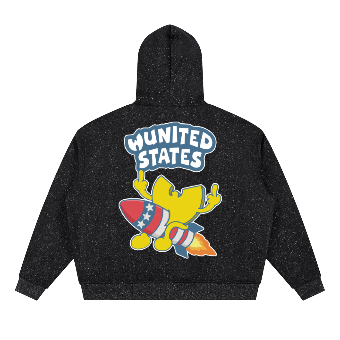 PYN™ "WUSA" Unisex Sparkles Full Zip Boxy Hoodie