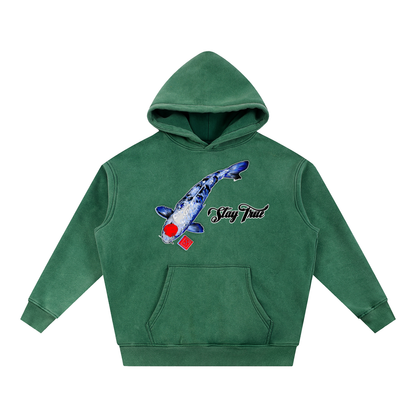 Brooklyn Zoo™ "Kingfish" Snow Wash Fleece Oversize Hoodie