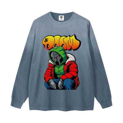"You Doom Right" Gradient Washed Long Sleeve T-Shirt