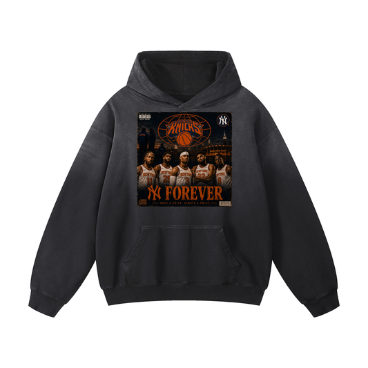 "NY FOREVER" Heavyweight Sunfade Oversized Hoodie