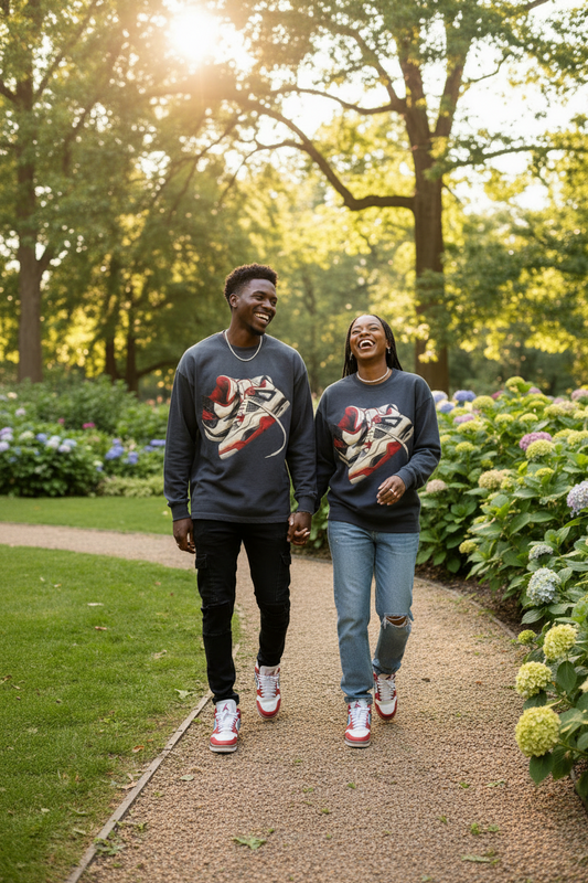 "AJ 4 BRED" Gradient Washed Long Sleeve T-Shirt