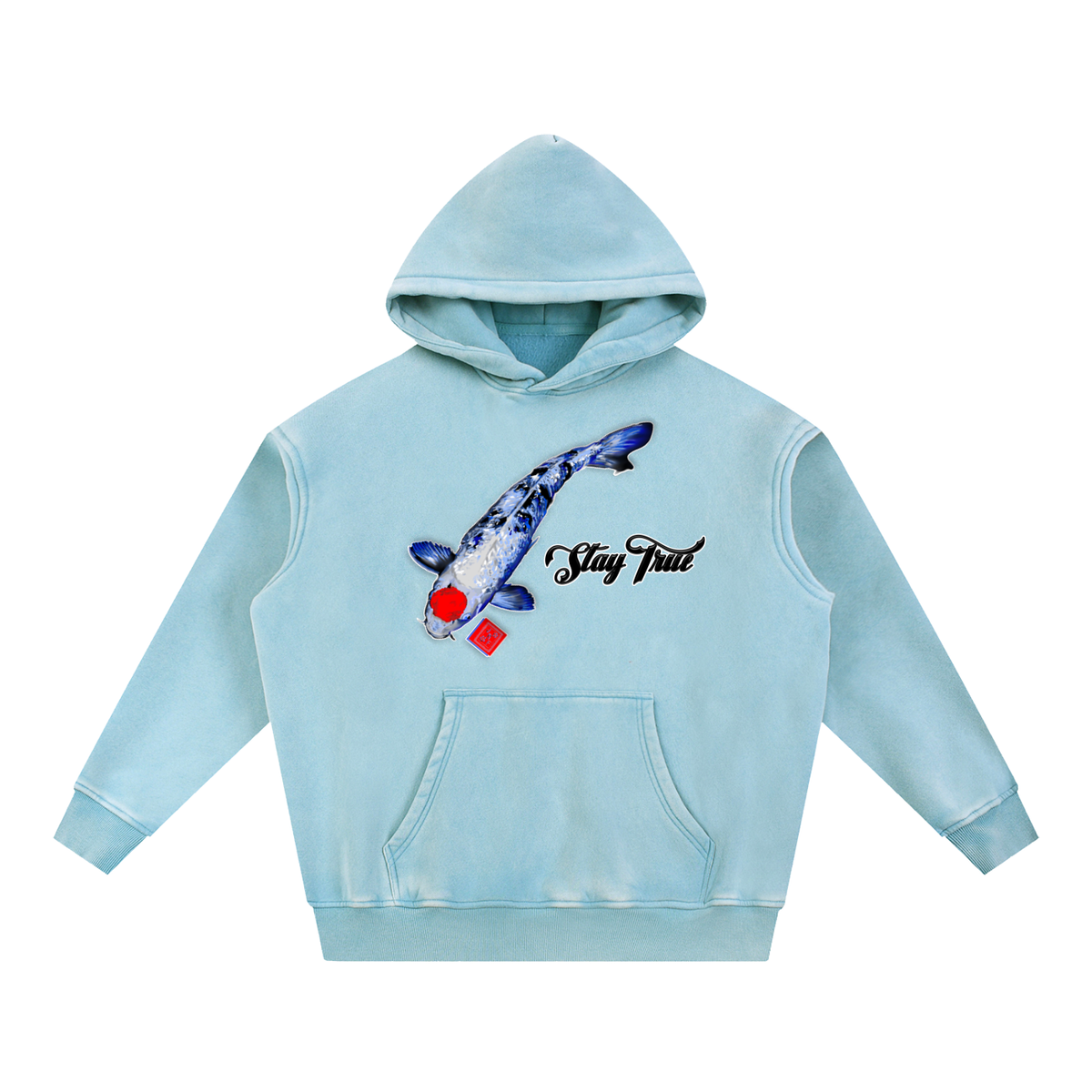 Brooklyn Zoo™ "Kingfish" Snow Wash Fleece Oversize Hoodie