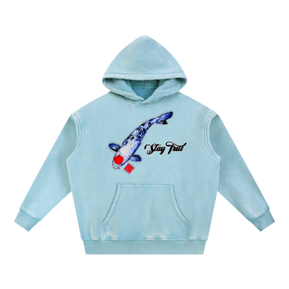 Brooklyn Zoo™ "Kingfish" Snow Wash Fleece Oversize Hoodie