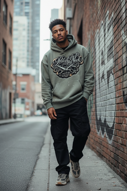 PYN™ "Cut & Sew" Standout Vintage Washed Frayed Fleece Hoodie