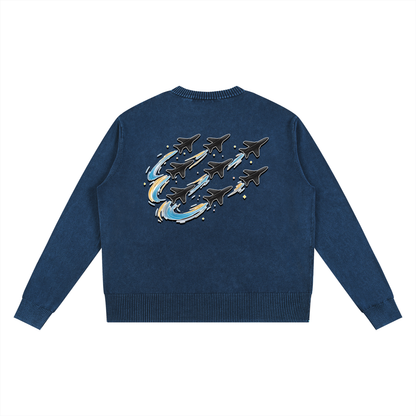 "DREAM CHASERS" Mineral Wash Oversized Sweater