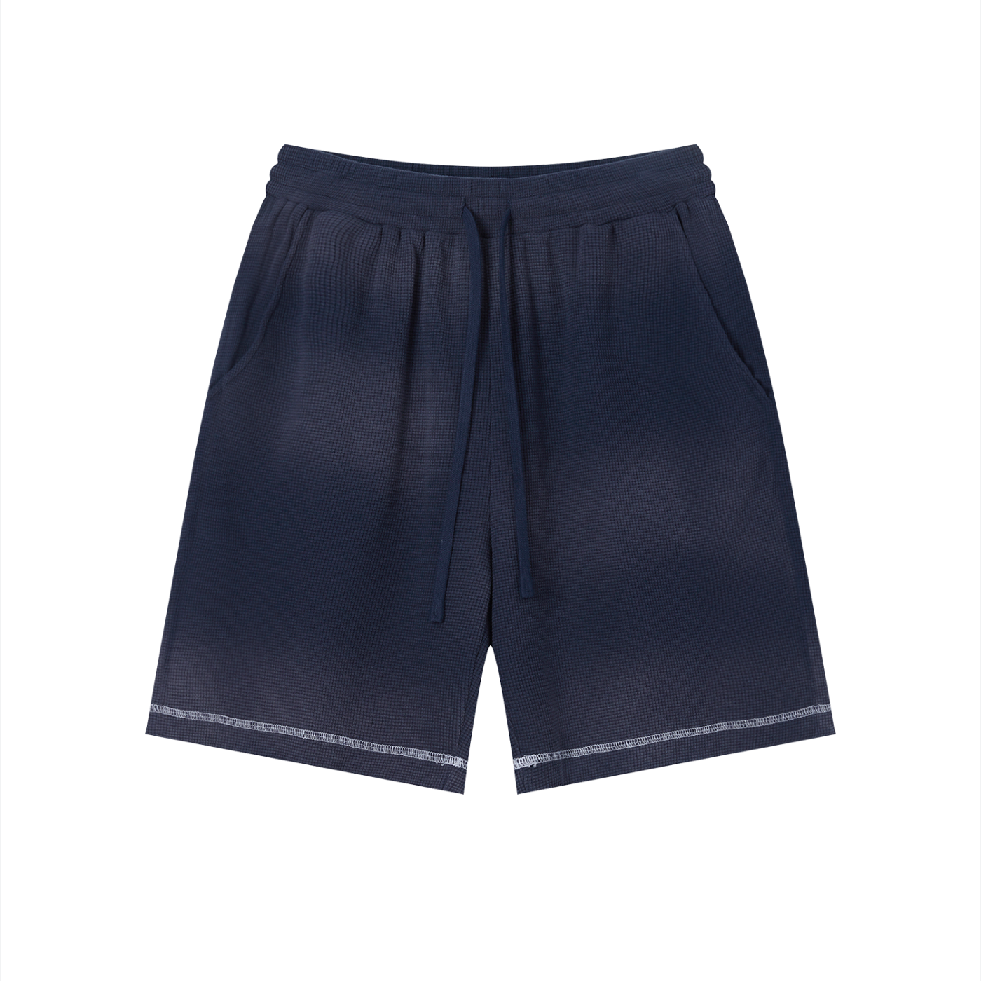 "Brooklyn Republic Essentials" Sunfade Waffle Raw Hem Shorts