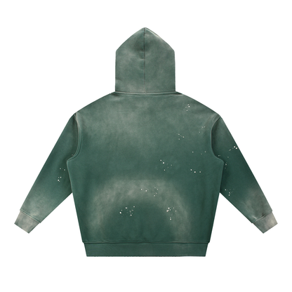 "Sparksky & Dutch" Vintage Washed Frayed Fleece Hoodie