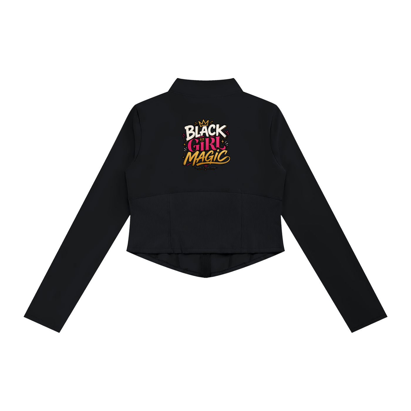 "Black Girl Magic" Women's Slim Fit Full-Zip Yoga Jacket