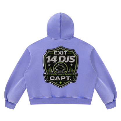 "Exit 14"  Vintage Wash Barrel Leg Fleece Sweatsuit