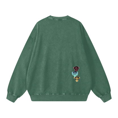 "Bootleg Theory" Snow Washed Oversized Sweatshirt