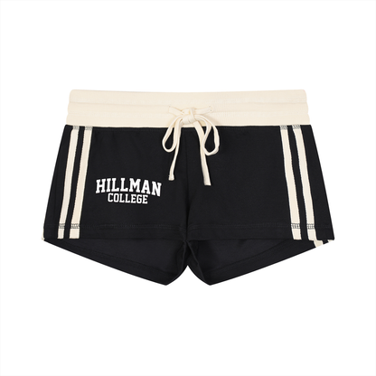 "Hillman College" Women's Contrast Stripe Track Shorts