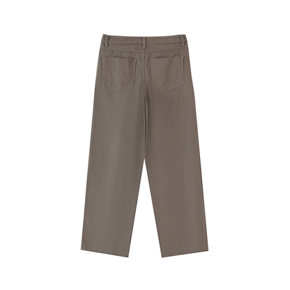 "Brooklyn Republic" Heavyweight Cotton Straight-Leg Pants