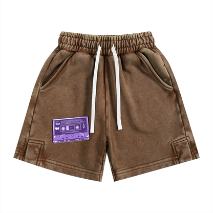 Brooklyn Republic Essentials™ "The Purple Tape" Snow Washed Kids' Shorts