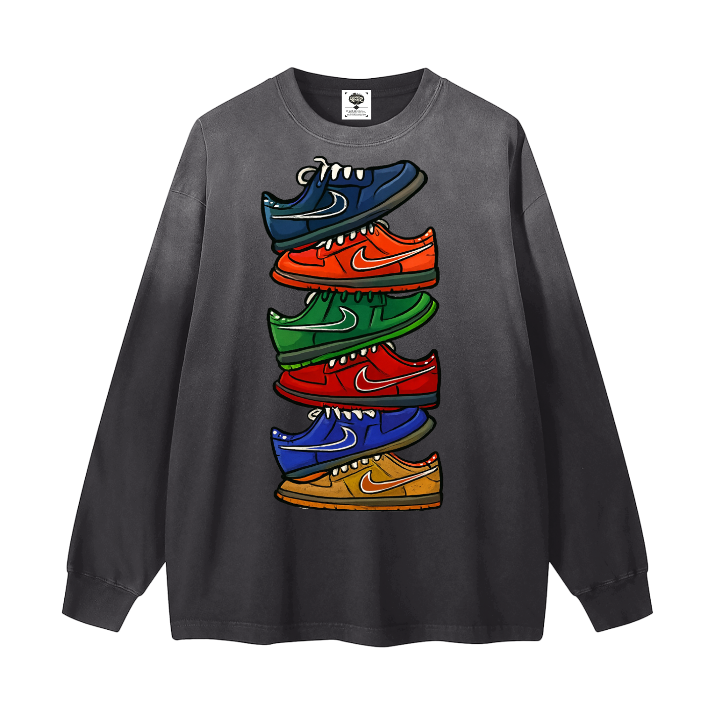 "All Dunks" Gradient Washed Long Sleeve T-Shirt