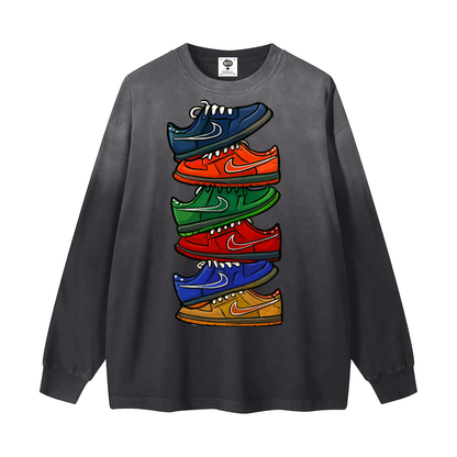 "All Dunks" Gradient Washed Long Sleeve T-Shirt