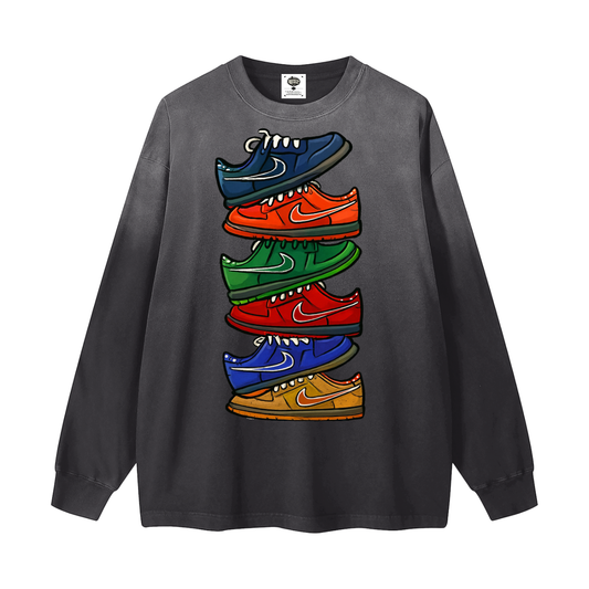 "All Dunks" Gradient Washed Long Sleeve T-Shirt