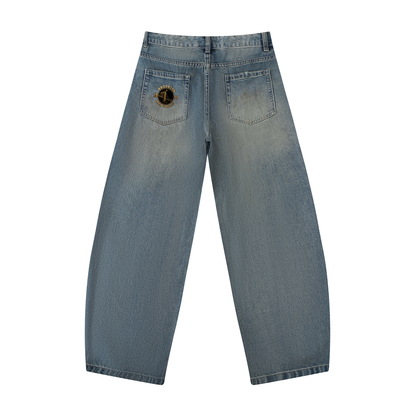 "Brooklyn Republic" Men's Distressed Barrel Leg Jeans