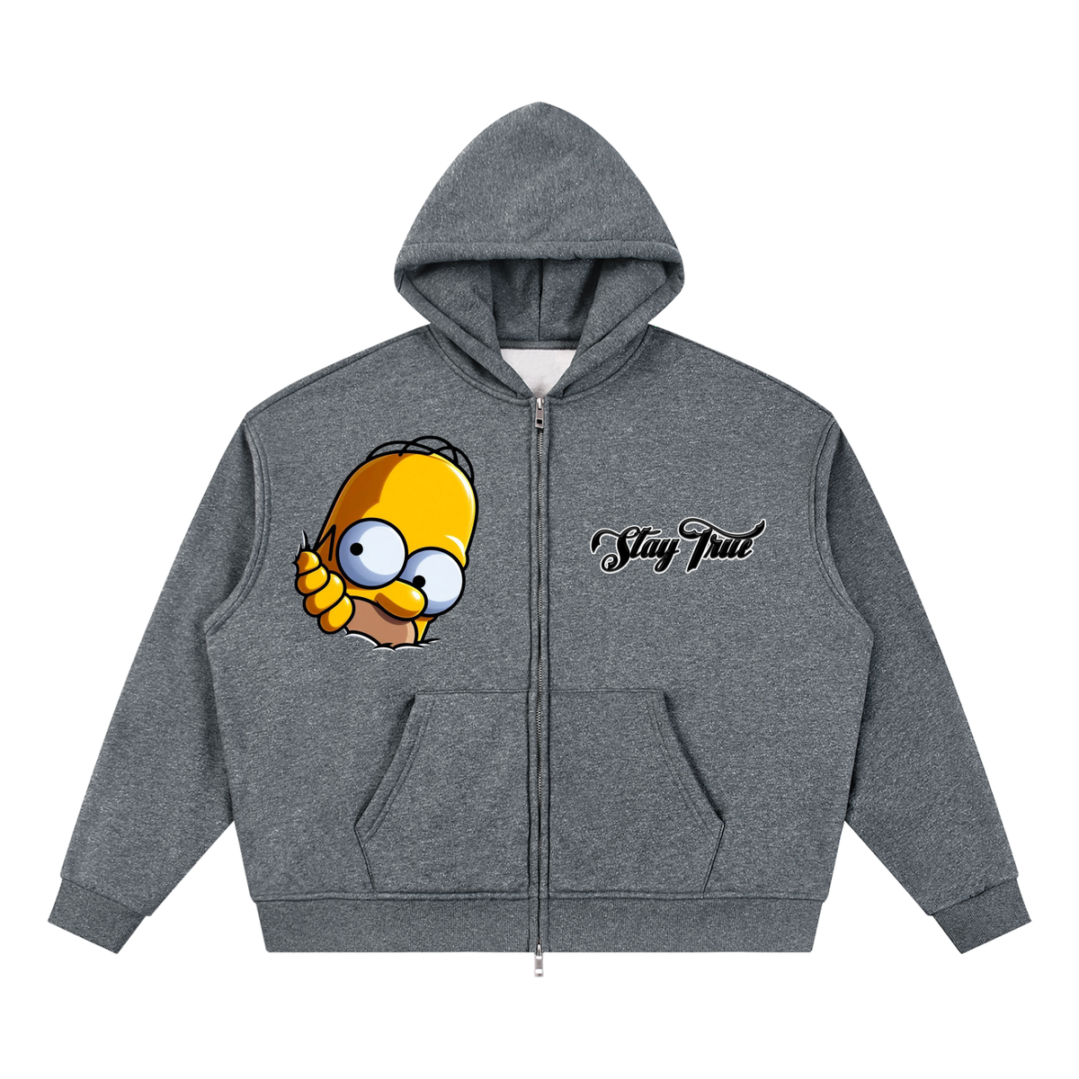 Homer Simpson™ "Peekaboo" Sparkles Full Zip Boxy Hoodie