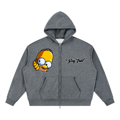Homer Simpson™ "Peekaboo" Sparkles Full Zip Boxy Hoodie