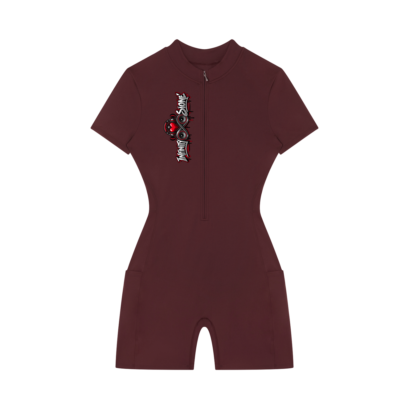 Infinity Sione™ "Heartbeatz" Women's Quarter-Zip Short Sleeve Romper