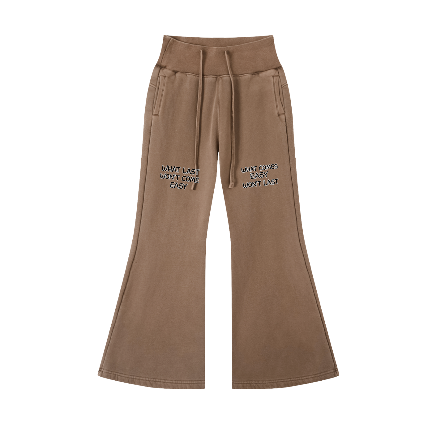 "STAY TRUE" Vintage Washed Flared Fleece Pants