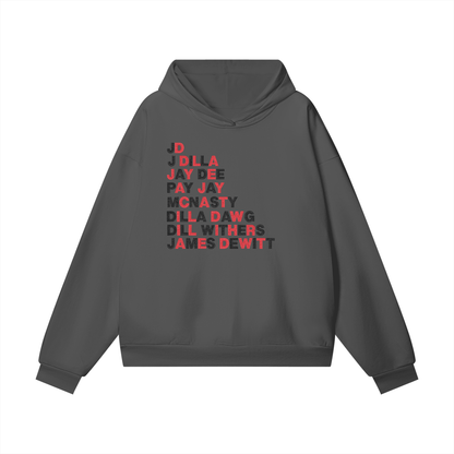 "Not Just Dilla" Embroidered Heavyweight Hidden Pocket Fleece Hoodie