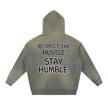 "STAY TRUE™ " Vintage Washed Frayed Fleece Hoodie