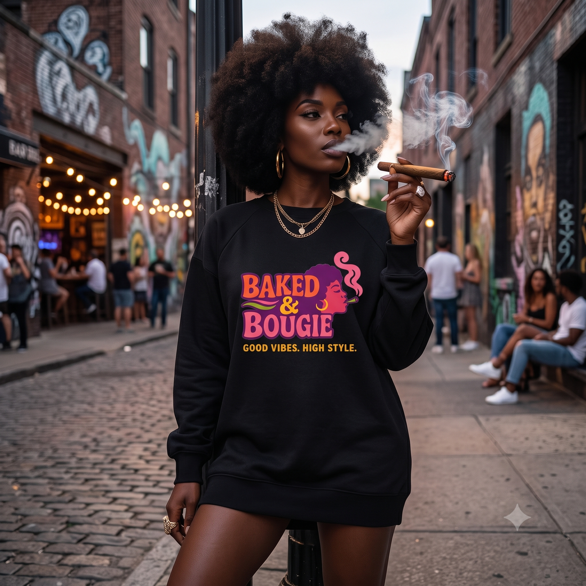 Sparksky & Dutch™ "Baked & Bougie" Women's Off-the-Shoulder Dress