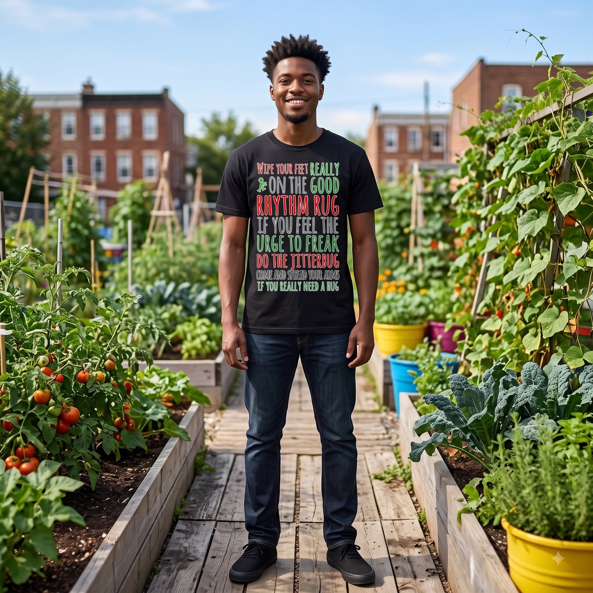 "Rhythm Rug" Pure Cotton T-Shirt