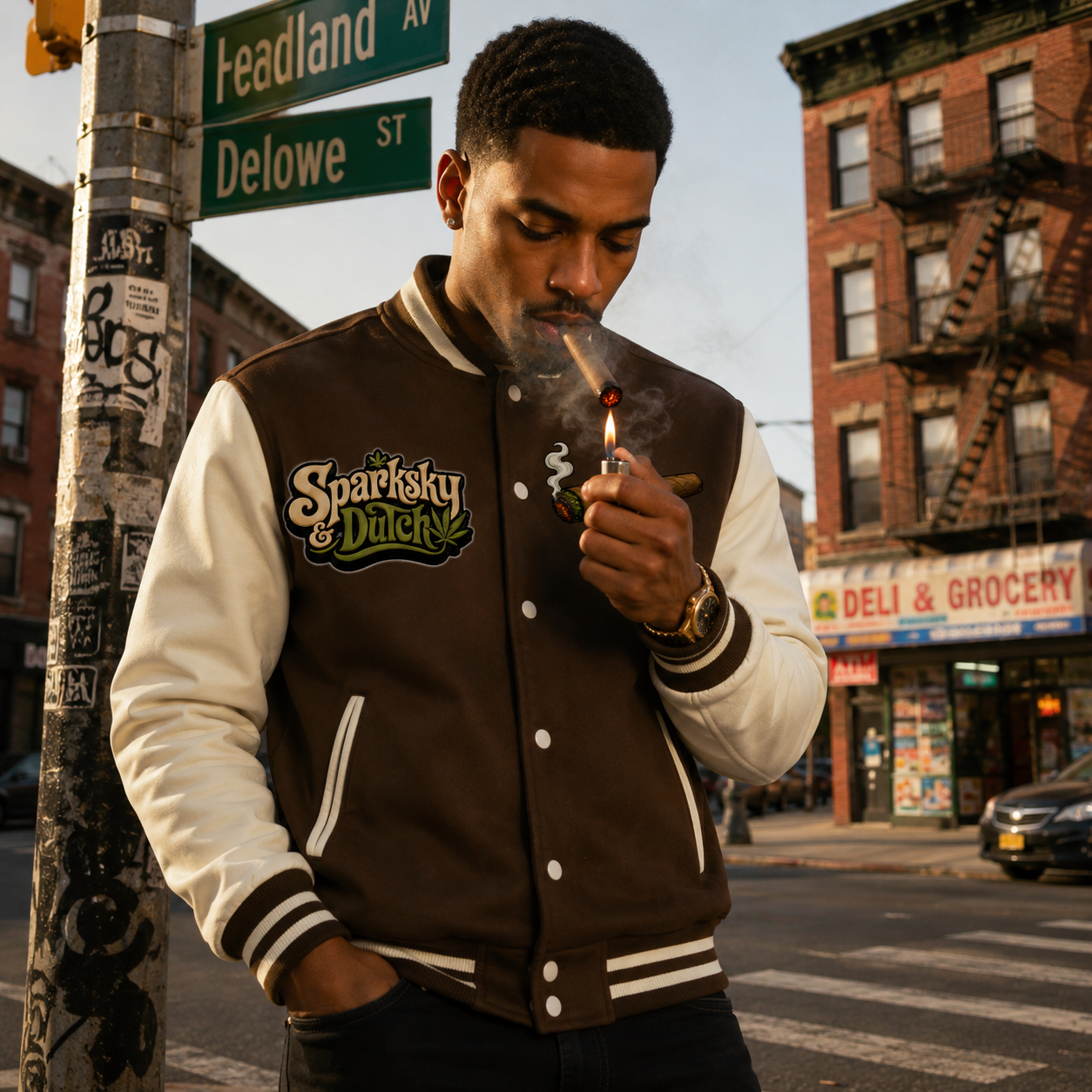 Sparksky & Dutch™ Two-Tone Fleeced Varsity Jacket