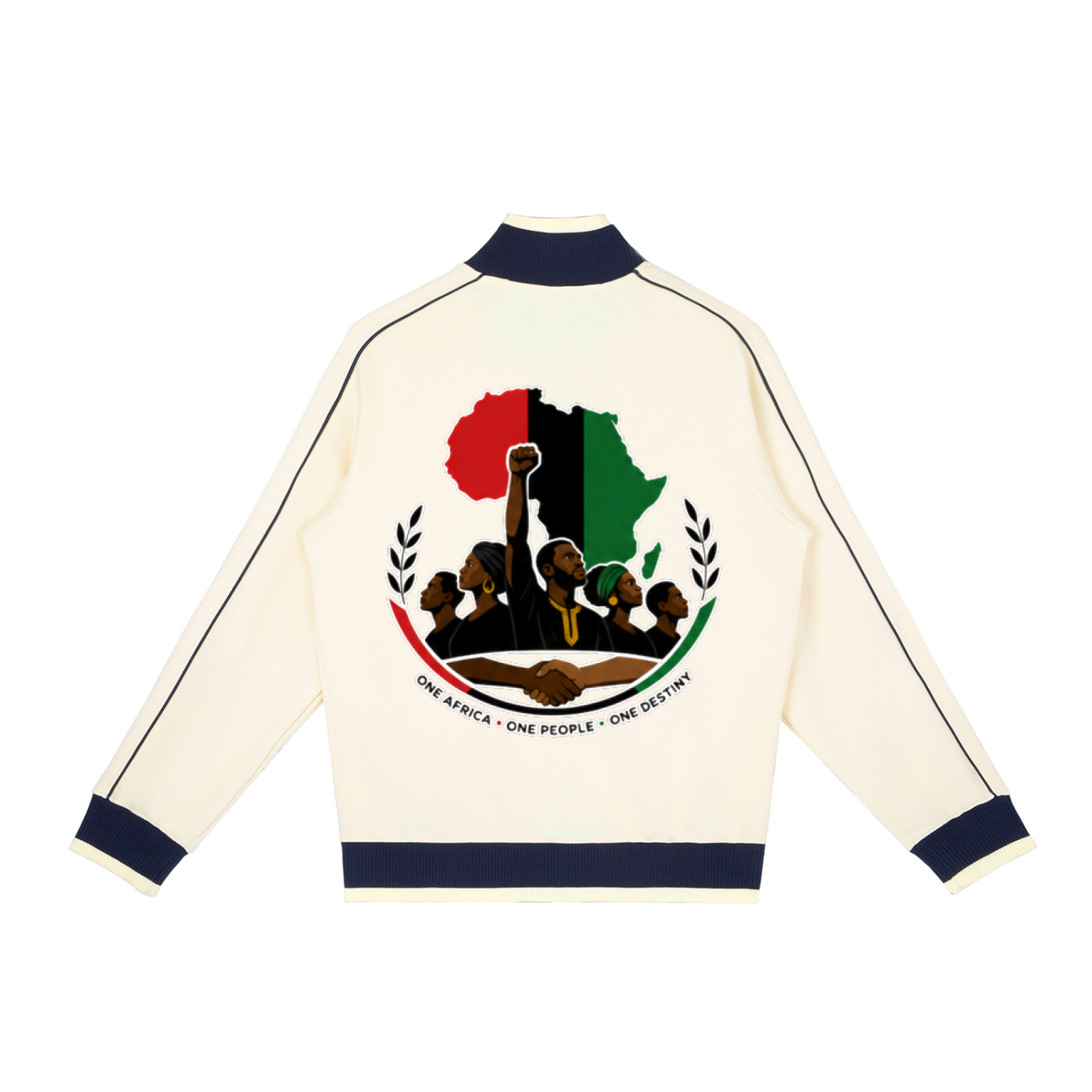 "One Blood" Raglan Sleeve Zip Track Jacket