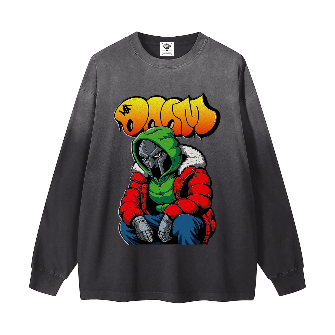 "You Doom Right" Gradient Washed Long Sleeve T-Shirt